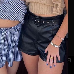 Alterd State Black Leather Shorts